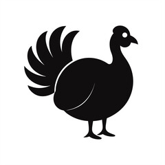 Turkey Silhouette Vector Art on White Background for Web and Graphic Design