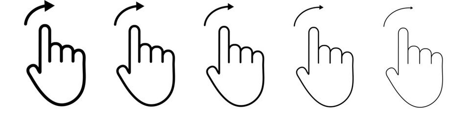 Swipe right icon vector outline symbol or illustration