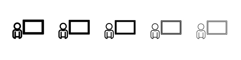 teacher icon vector outline symbol or illustration