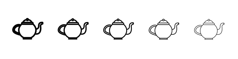 Teapot icon vector outline symbol or illustration