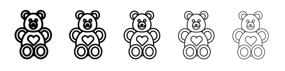 Teddy bear icon vector outline symbol or illustration