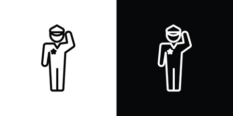 Salute icon vector graphics in strokes