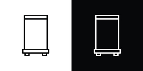 Roll up banners icon vector graphics in strokes