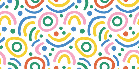 Fototapeta premium Vibrant Abstract Pattern: A lively and captivating abstract pattern of bright colors, exuding a sense of happiness and playful fun.