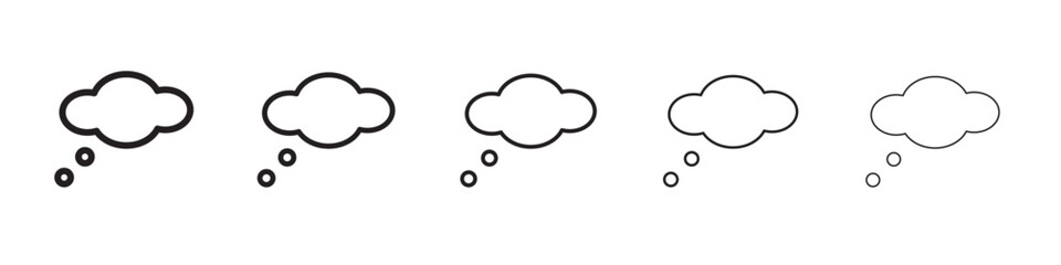 Thinking bubble icon vector outline symbol or illustration