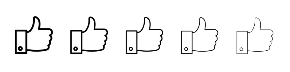 thumbsup icon vector outline symbol or illustration
