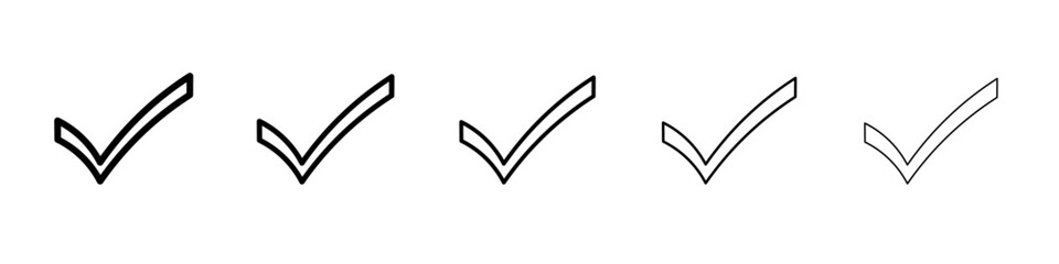 tick icon vector outline symbol or illustration