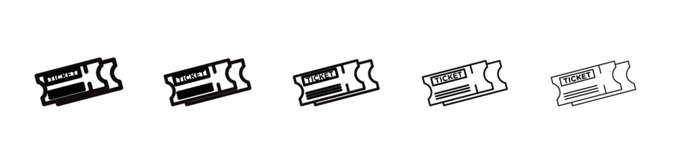 Ticket stub icon vector outline symbol or illustration