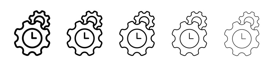 Time management icon vector outline symbol or illustration