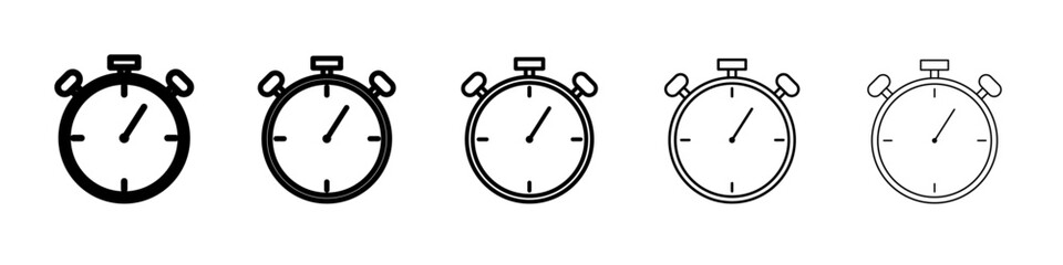 timer clock icon vector outline symbol or illustration