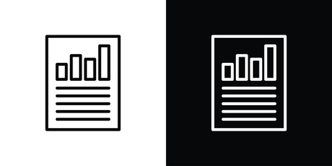 Quarterly report icon vector graphics in strokes