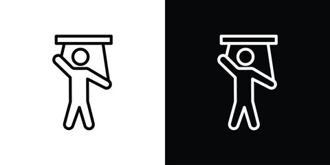 Puppet icon vector graphics in strokes