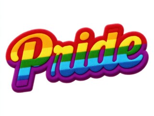 Colorful rainbow pride lettering embodied in a bold, foam text design celebrating diversity and identity expressing love, inclusion, and social acceptance inspiring unity and awareness in