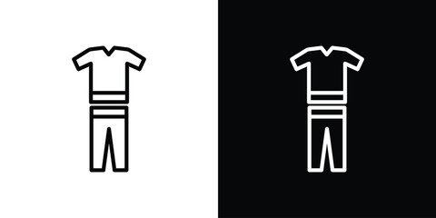 Pijama icon vector graphics in strokes