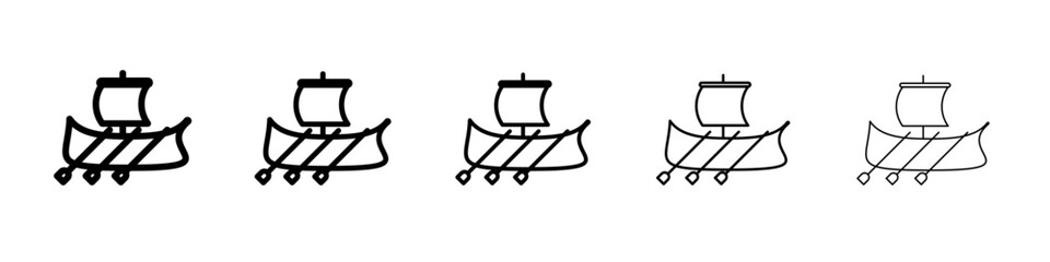 trireme icon vector outline symbol or illustration