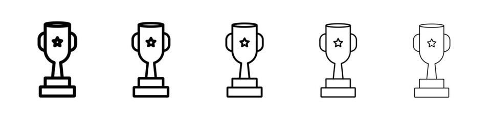 Trophy icon vector outline symbol or illustration