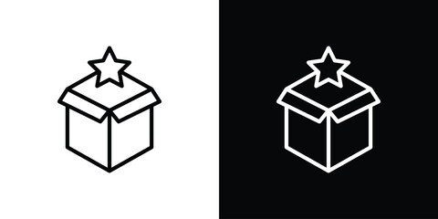 New product icon vector graphics in strokes