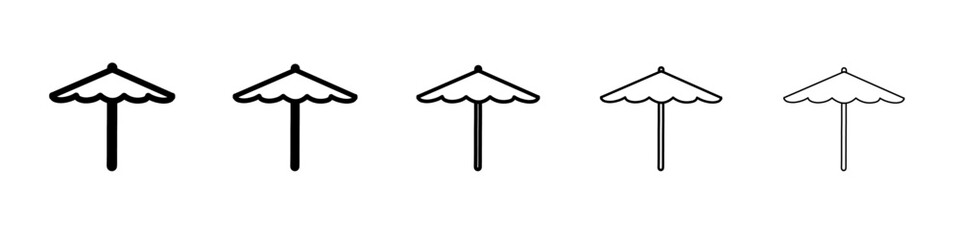 umbrella icon vector outline symbol or illustration