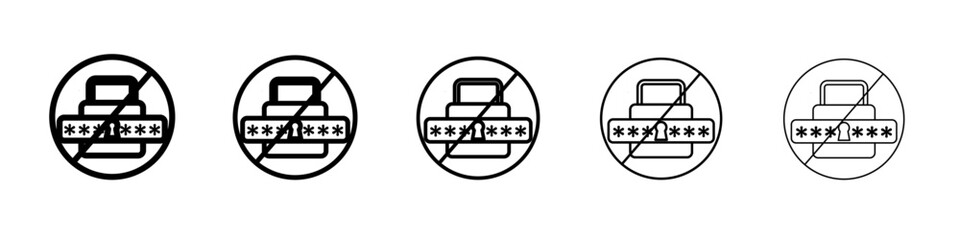 Unauthorized Access icon vector outline symbol or illustration