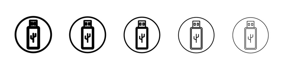 Usb stick icon vector outline symbol or illustration