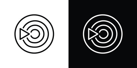 Livestream icon vector graphics in strokes