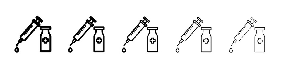Vaccine vial icon vector outline symbol or illustration