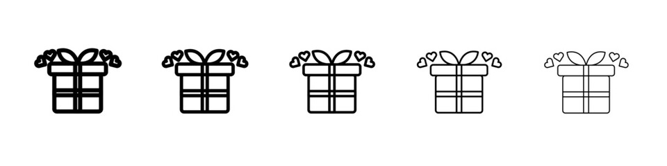 Valentine's day gift icon vector outline symbol or illustration