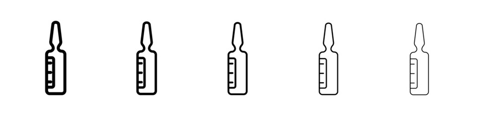 vial medical icon vector outline symbol or illustration