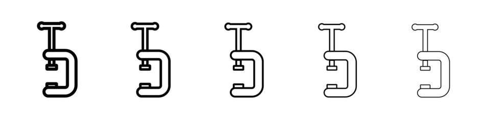 Vice clamp icon vector outline symbol or illustration