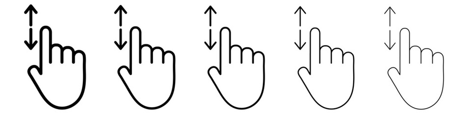 Obraz premium Vertical Swipe Icon vector outline symbol or illustration