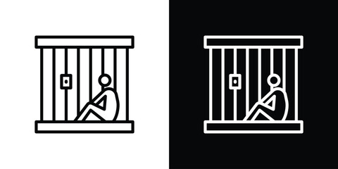 Jail icon vector graphics in strokes