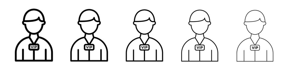 vip person icon vector outline symbol or illustration