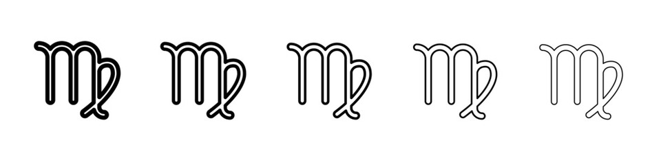 Virgo zodiac sign icon vector outline symbol or illustration