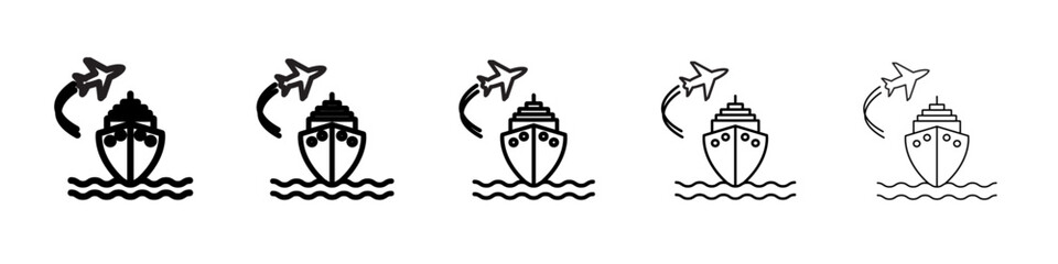 voyage icon vector outline symbol or illustration