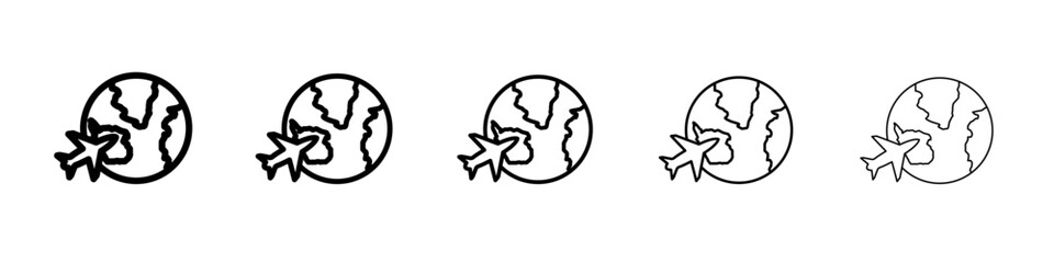 voyage icon vector outline symbol or illustration