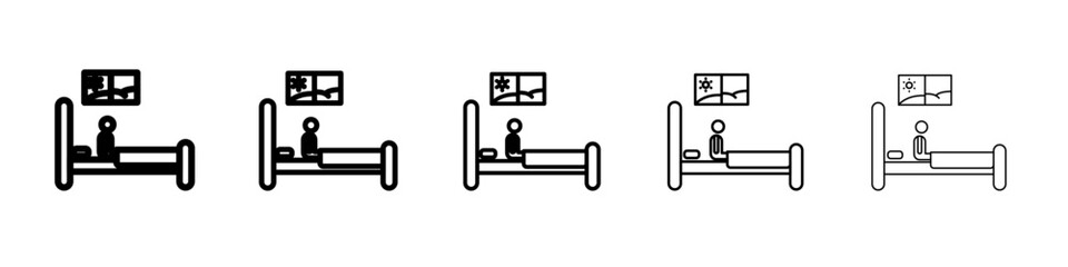 Wake up in the morning icon vector outline symbol or illustration