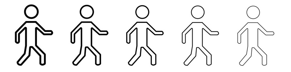 Walking icon vector outline symbol or illustration