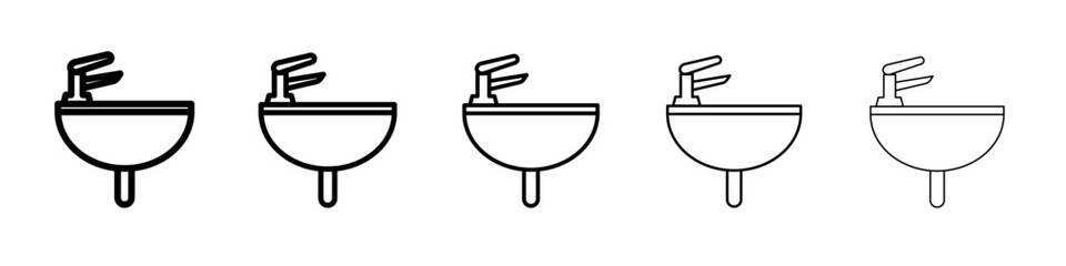 washbasin icon vector outline symbol or illustration