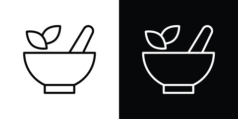 Herbal medicine icon vector graphics in strokes