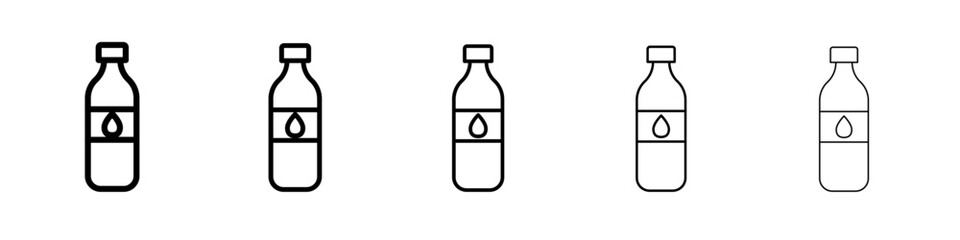Water bottle icon vector outline symbol or illustration