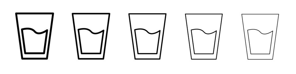 water glass icon vector outline symbol or illustration