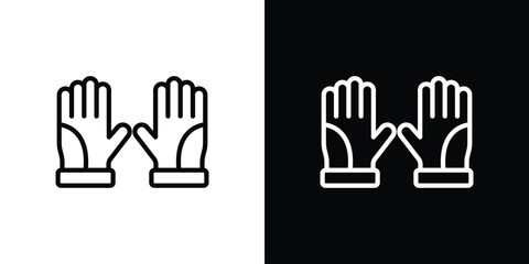 Gloves icon vector graphics in strokes