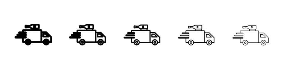 Obraz premium Wine delivery icon vector outline symbol or illustration