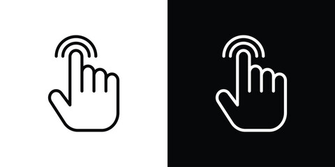 Finger control icon vector graphics in strokes