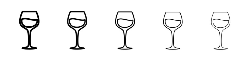 wine icon vector outline symbol or illustration
