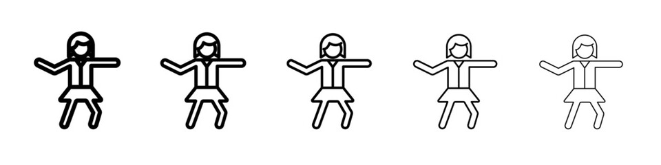 woman dancing icon vector outline symbol or illustration
