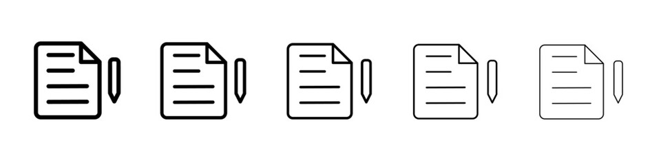 writing paper icon vector outline symbol or illustration