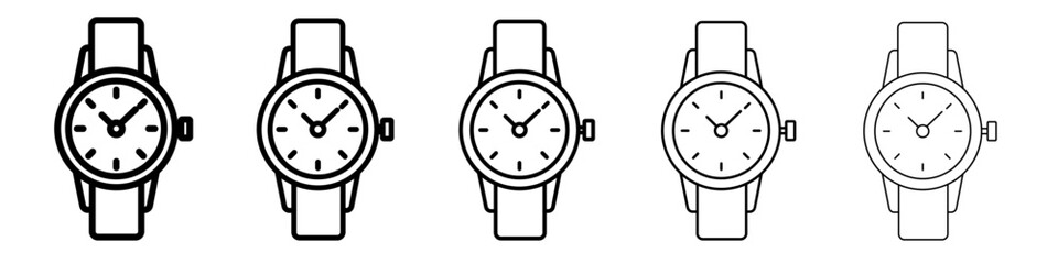wrist watch icon vector outline symbol or illustration