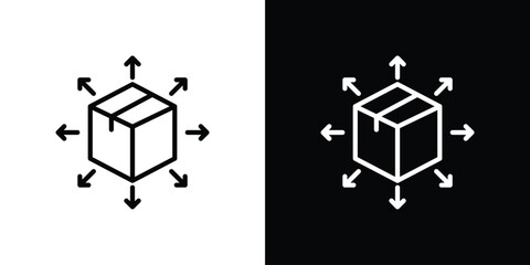 Distribution box icon vector graphics in strokes