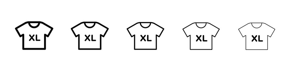 XL Shirt Size Icon vector outline symbol or illustration